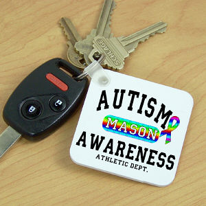 Personalized Autism Awareness Athletic Dept. Keychain